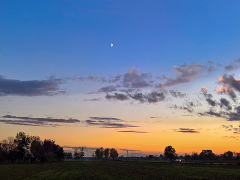 Sunrise sunset cloudy sky landscape landscape