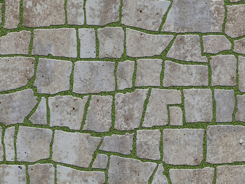 Seamless irregular mosaic slate floor tile pavement road ground square paving