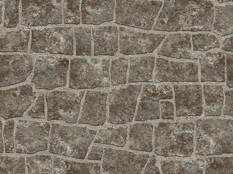 Seamless irregular mosaic slate floor tile pavement road ground square paving