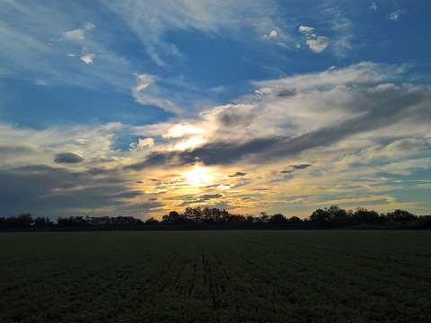 Sunrise sunset cloudy sky landscape landscape