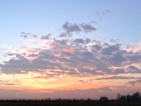 Sunrise sunset cloudy sky landscape landscape