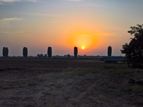 Sunrise sunset cloudy sky landscape landscape