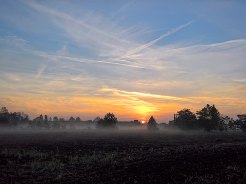 Sunrise sunset cloudy sky landscape landscape