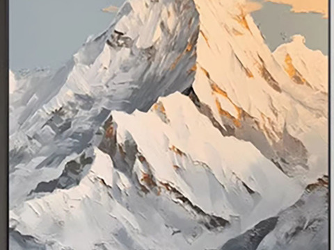 Snow Mountain Abstract Painting