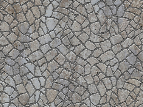 Seamless irregular mosaic slate floor tile pavement road ground square paving