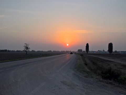 Sunrise sunset cloudy sky landscape landscape