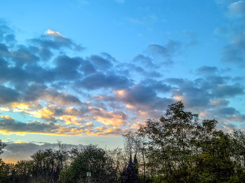 Sunrise sunset cloudy sky landscape landscape