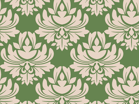 Seamless Green European French Classical Pattern Wallpaper Wall Cloth Wall Cloth