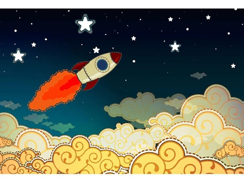 Children's Rocket Decorative Painting