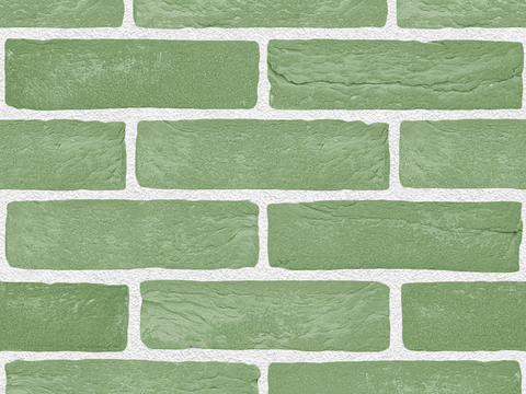 Seamless green brick wall exterior wall ground