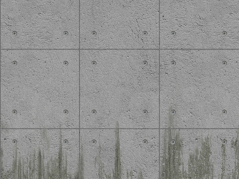 Seamless concrete cement building exterior wall