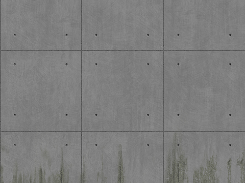 Seamless concrete cement building exterior wall