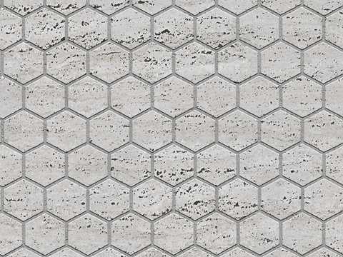 Seamless hexagonal stone parquet floor tile sidewalk road ground square paving