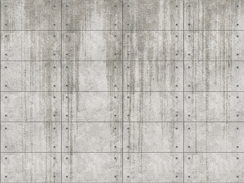 Seamless concrete cement building exterior wall