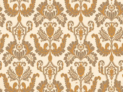 Seamless Golden European French Classical Pattern Wallpaper Wall Cloth Wall Cloth