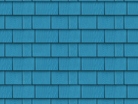 Seamless Blue Antiseptic Wooden Tiles for Old Villa Building Roof