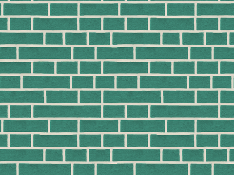 Seamless green brick wall exterior wall ground