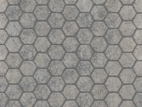 Seamless hexagonal stone parquet floor tile sidewalk road ground square paving