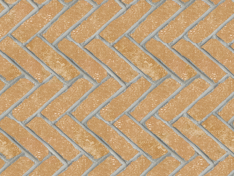 Seamless Yellow Herringbone Pattern Pottery Tile Patchwork Floor Tile Sidewalk Road Ground Square Paving