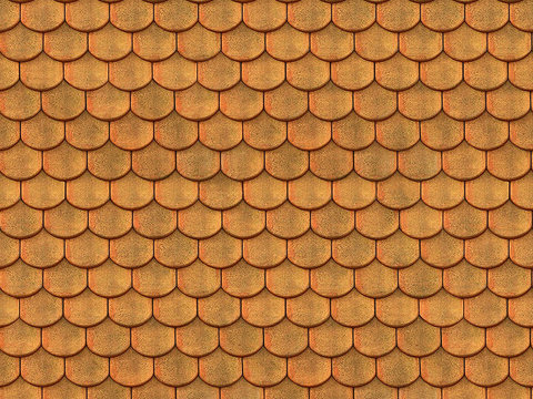 Seamless Yellow Villa Building Roof Clay Ceramic Tiles