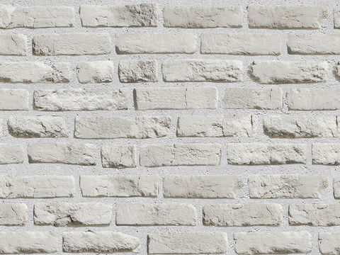 Seamless white brick wall exterior wall ground