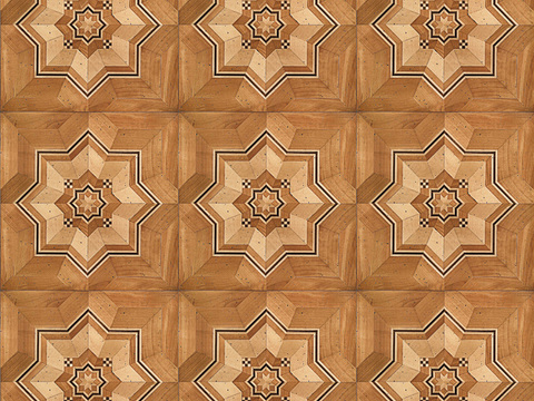 Seamless Yellow Geometric Parquet Pattern Textured Wood Floor