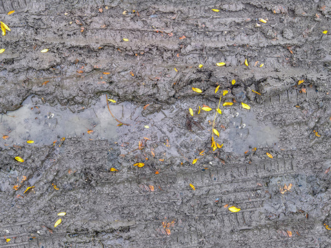 Seamless yellow wet dirt road ground