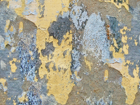 Seamless yellow dirty old concrete cement wall