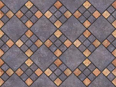 Seamless granite stone geometric parquet floor tile sidewalk road ground square tile