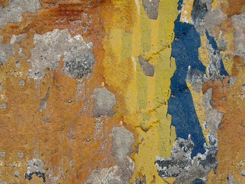 Seamless yellow dirty old concrete cement wall