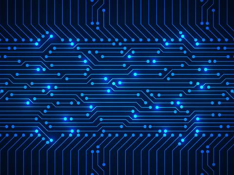 Science and technology background blue background circuit board background screen glass background