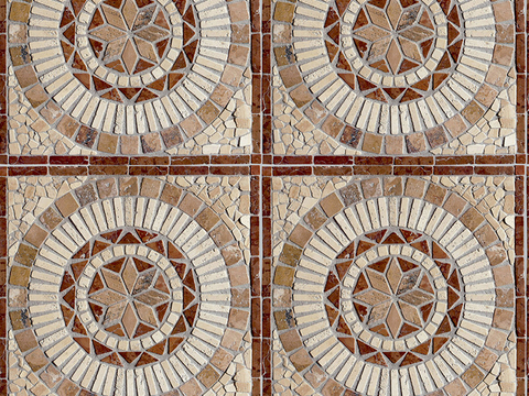 Seamless red stone mosaic mosaic floor tile sidewalk road ground square paving