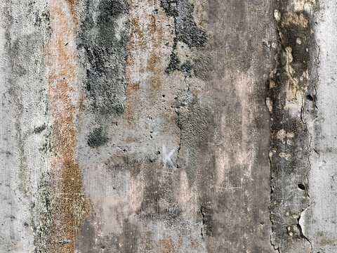 Seamless gray dirty old concrete cement wall