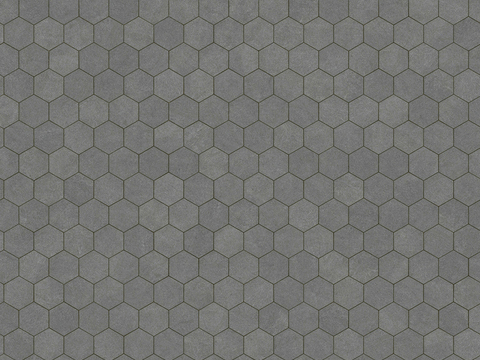 Seamless gray hexagonal stone mosaic floor tile sidewalk road ground square paving