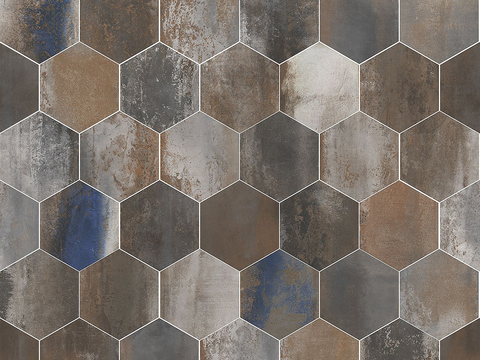 Seamless retro hexagonal marble stone geometric patchwork pattern ceramic tile tile antique tile floor tile wall tile