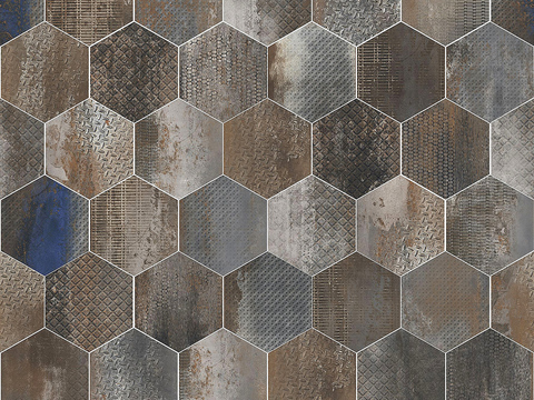 Seamless retro hexagonal marble stone geometric patchwork pattern ceramic tile tile antique tile floor tile wall tile