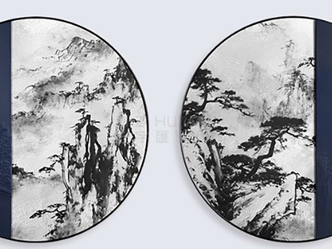 round ink painting