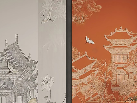 New Chinese architectural decorative painting