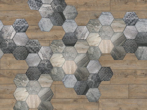 Seamless retro hexagonal marble stone geometric patchwork pattern ceramic tile tile antique tile floor tile wall tile