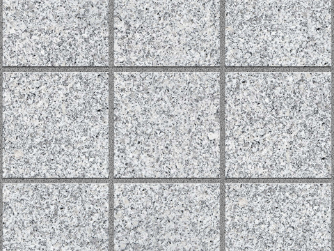 Seamless gray granite stone parquet floor tile sidewalk road ground square paving