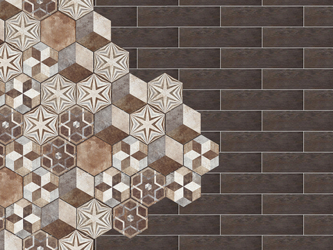 Seamless retro hexagonal marble stone geometric patchwork pattern ceramic tile tile antique tile floor tile wall tile