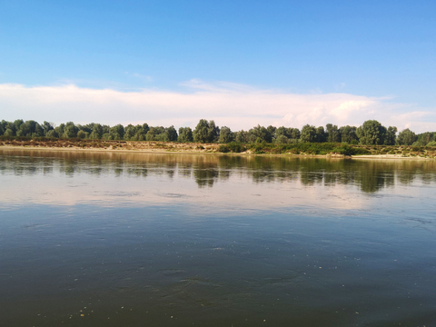 Blue Sky Country River Landscape Scenery