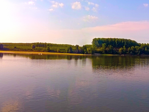 Blue Sky Country River Landscape Scenery