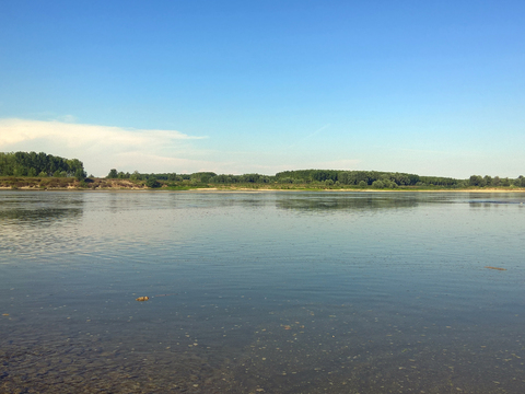 Blue Sky Country River Landscape Scenery