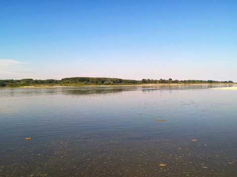 Blue Sky Country River Landscape Scenery