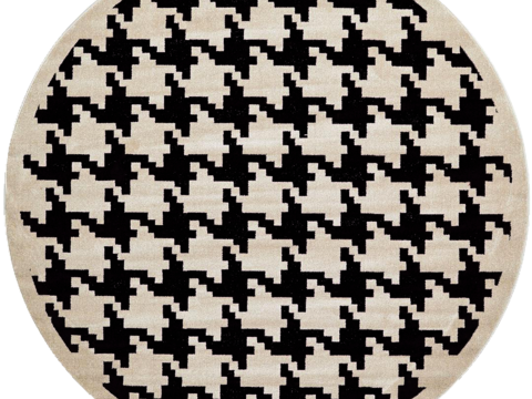 Buckle-free modern houndstooth round pattern carpet