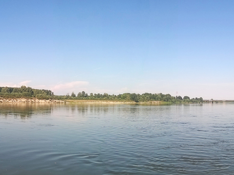 Blue Sky Country River Landscape Scenery