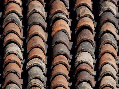 Seamless villa building roof clay ceramic tiles