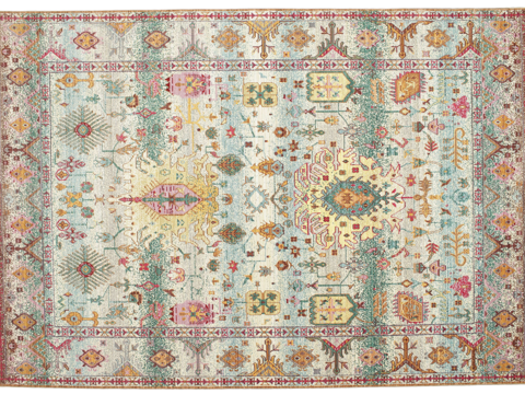 Buckle-free European classical retro distressed medieval carpet