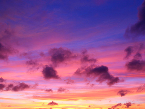 Sunset Sunset Fire Clouds